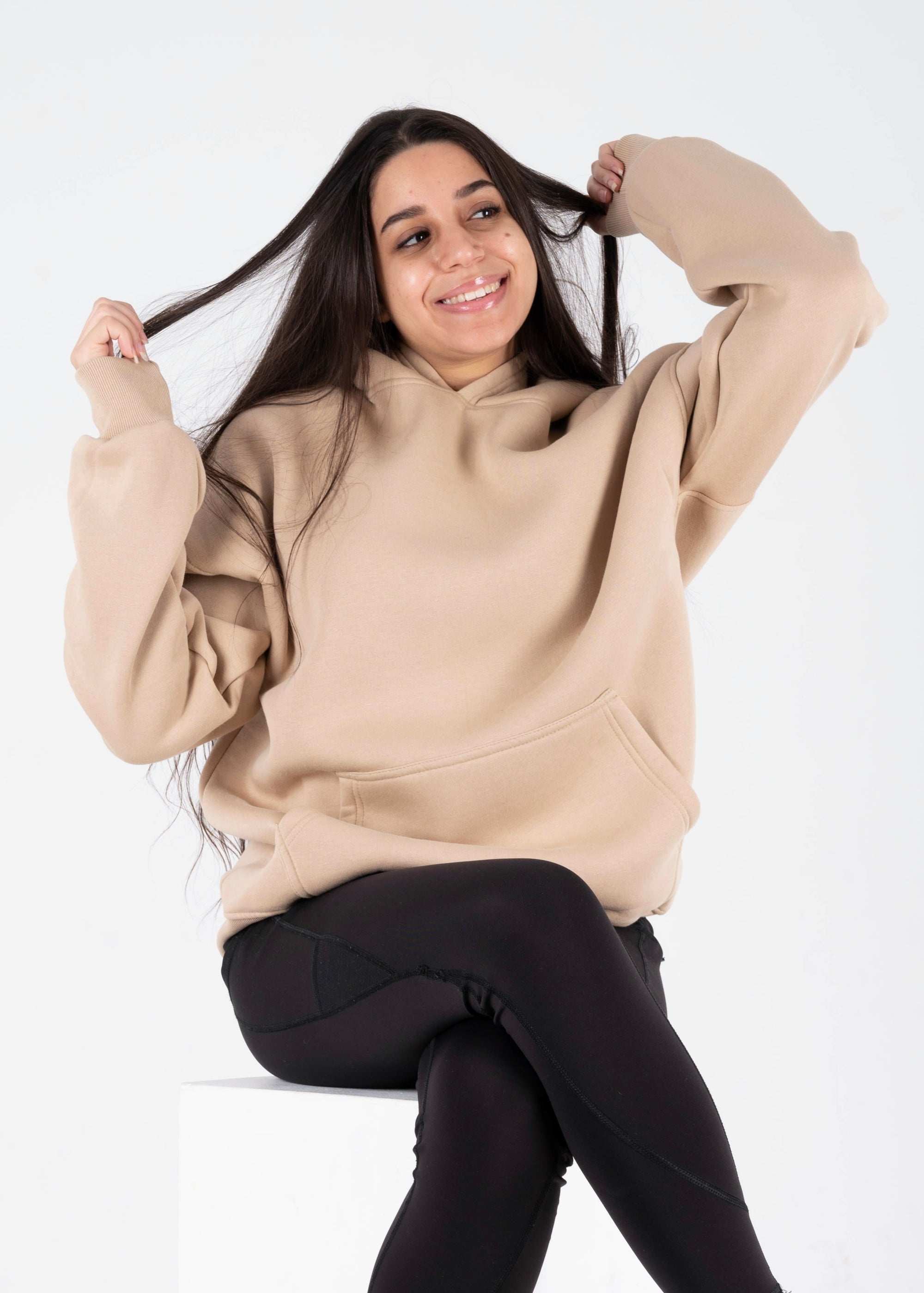 Beige Oversized Hoodie
