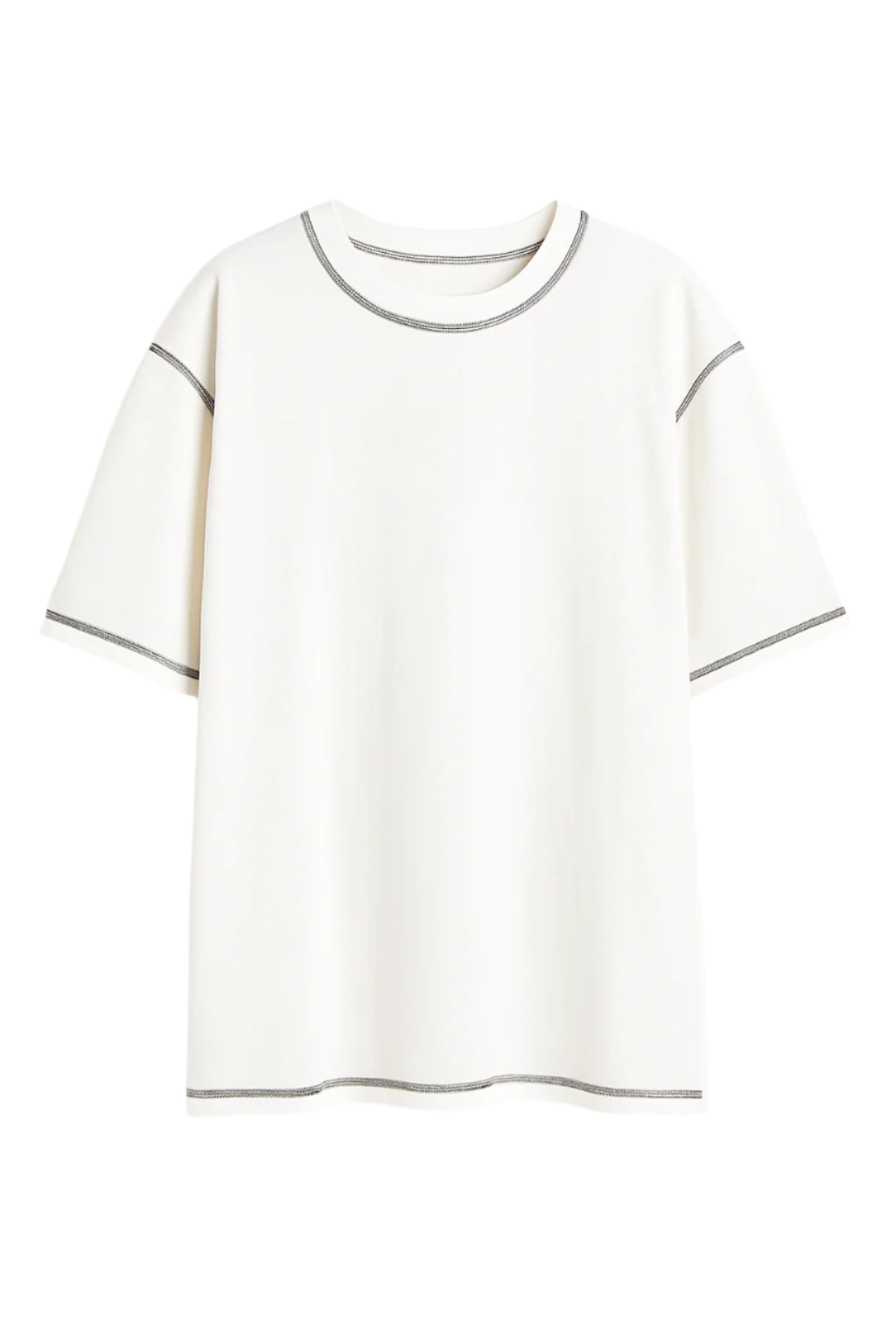 White Stitched Oversized Shirt