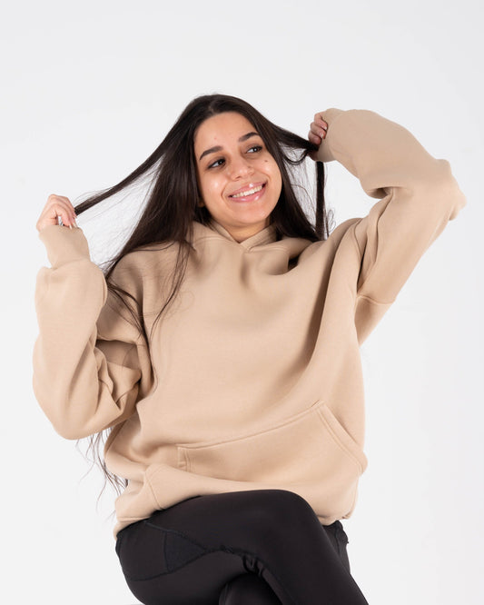 Beige Oversized Hoodie