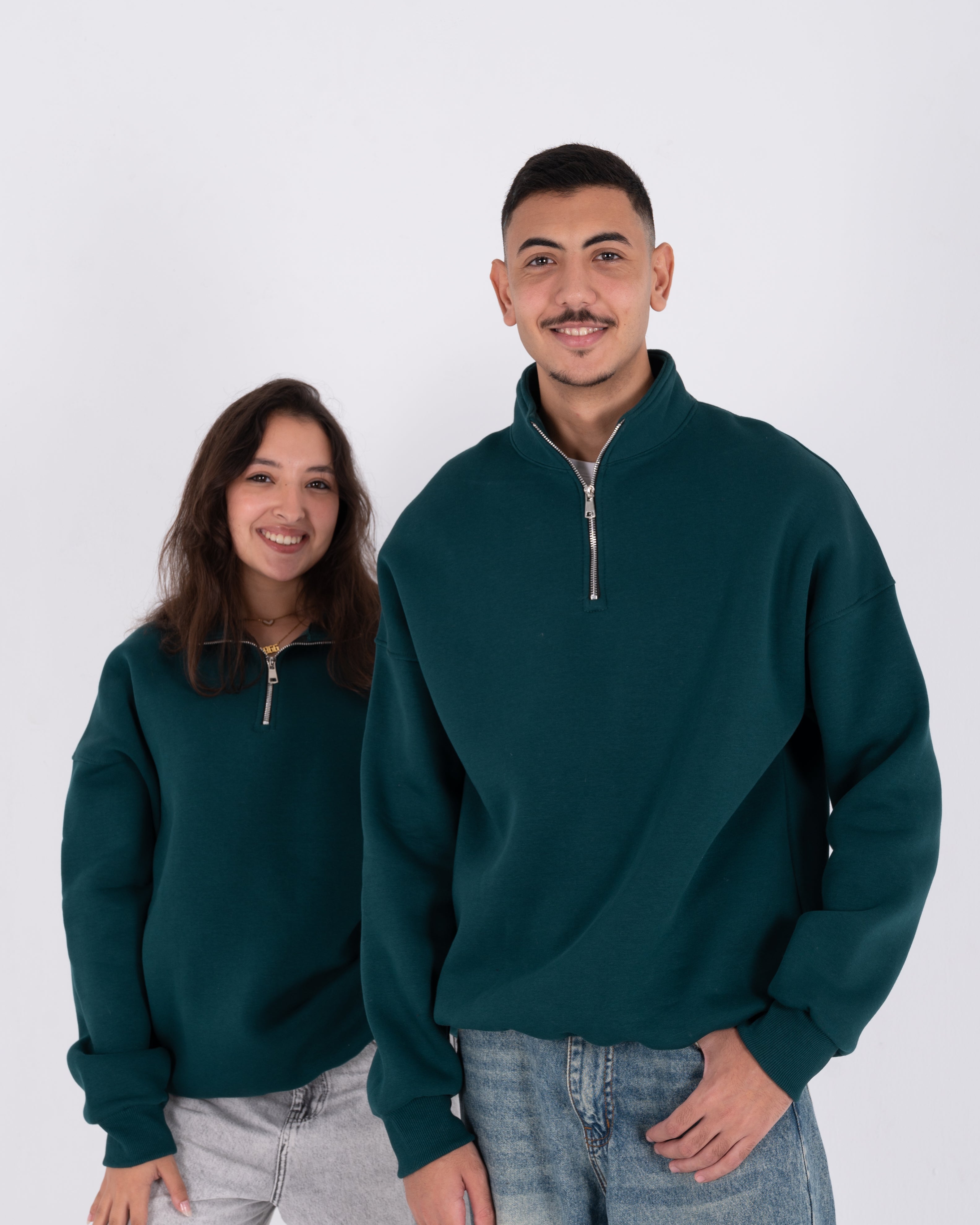 Dark Green Oversized Quarter Zip