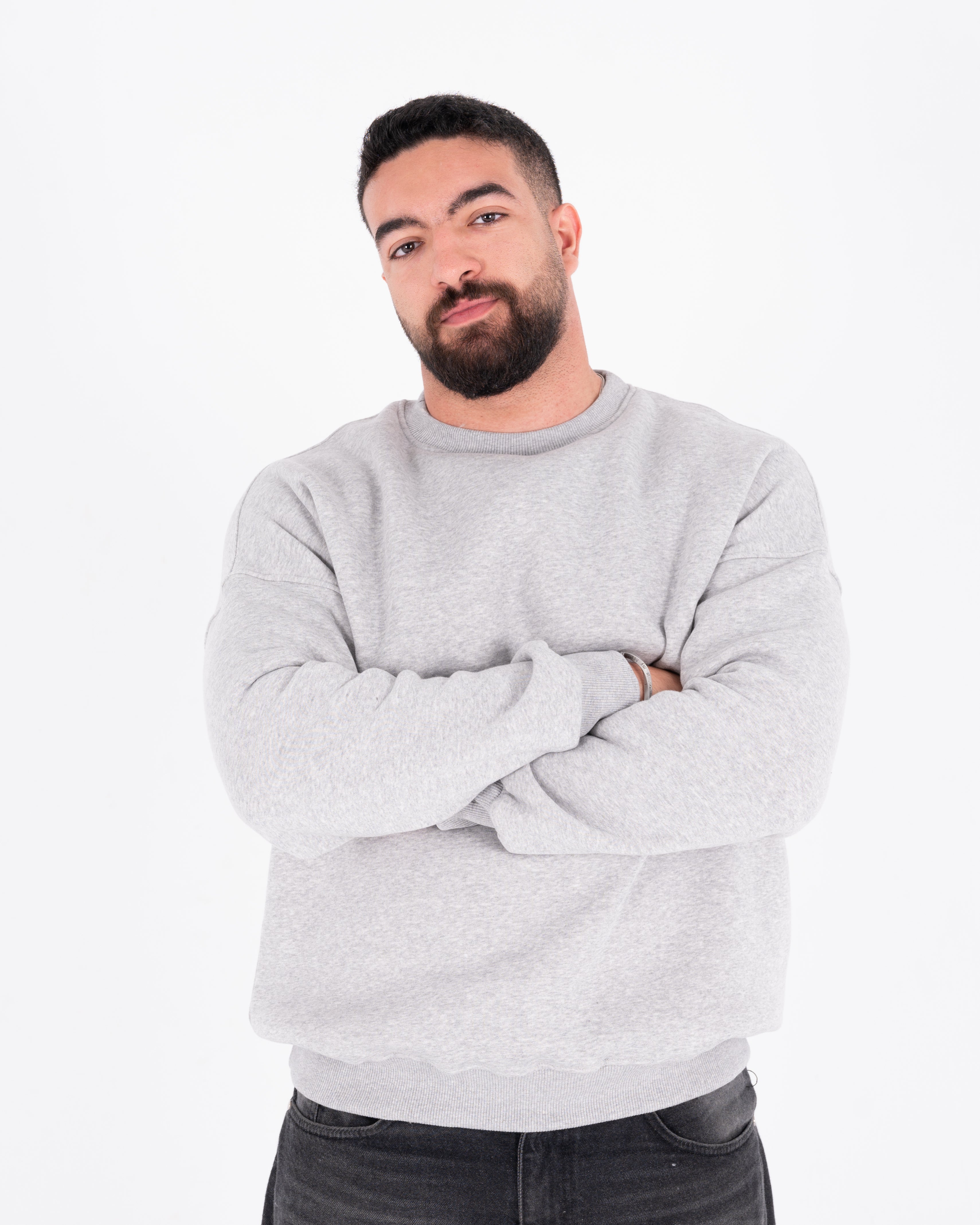 Light Grey Oversized Crew neck