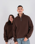Brown Oversized Quarter Zip