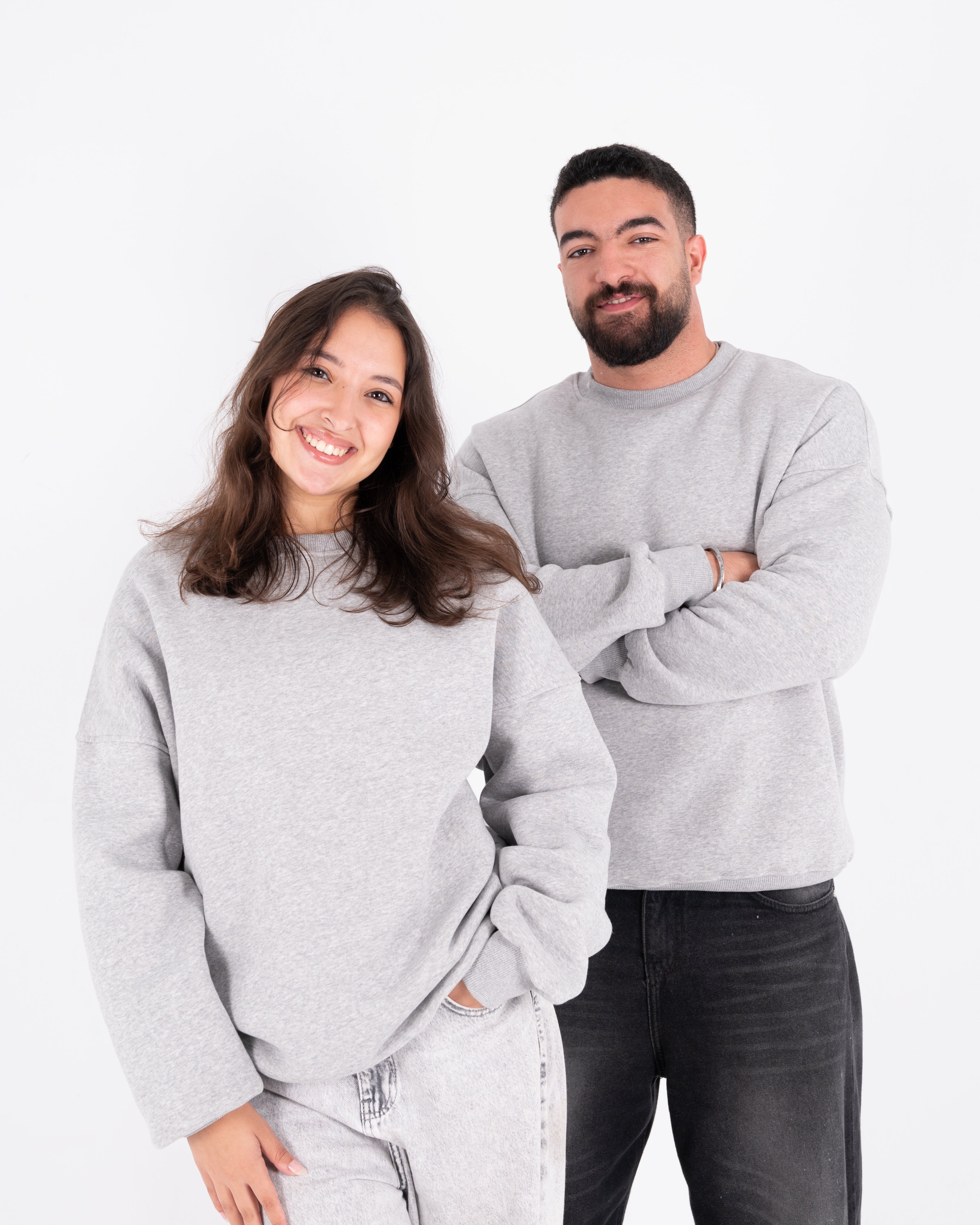 Light Grey Oversized Crew neck