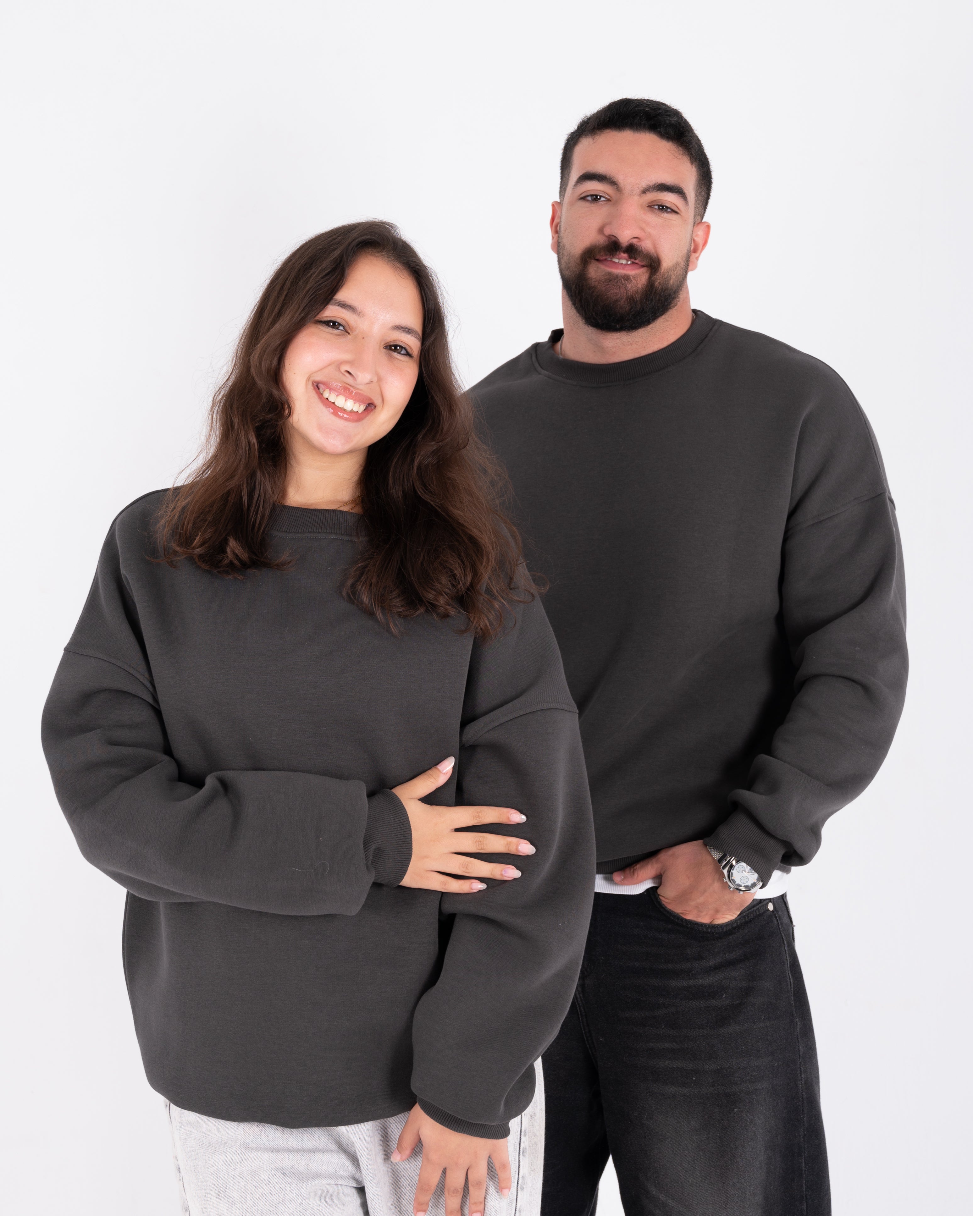 Dark Grey Oversized Crew neck