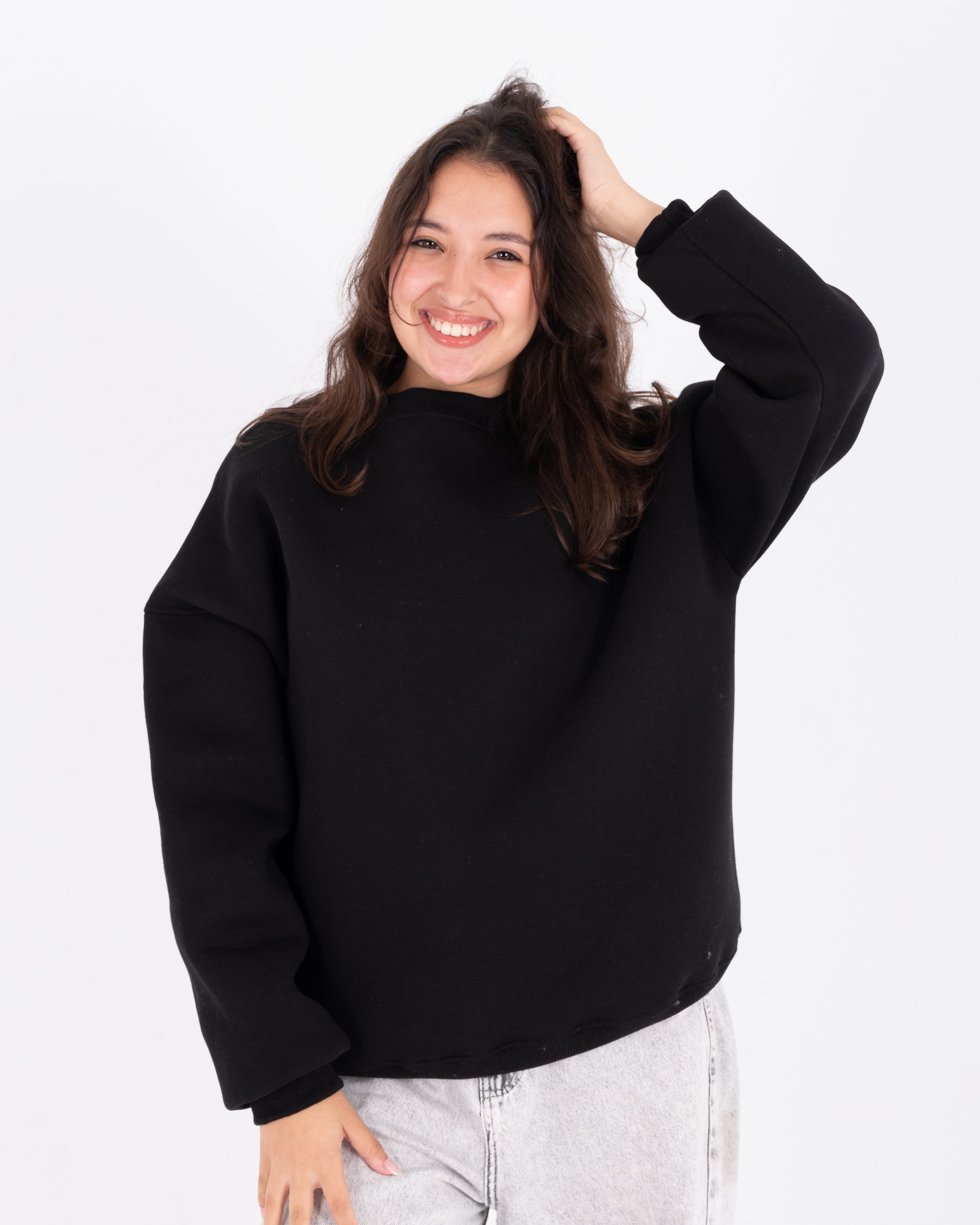 Black Oversized Crew neck