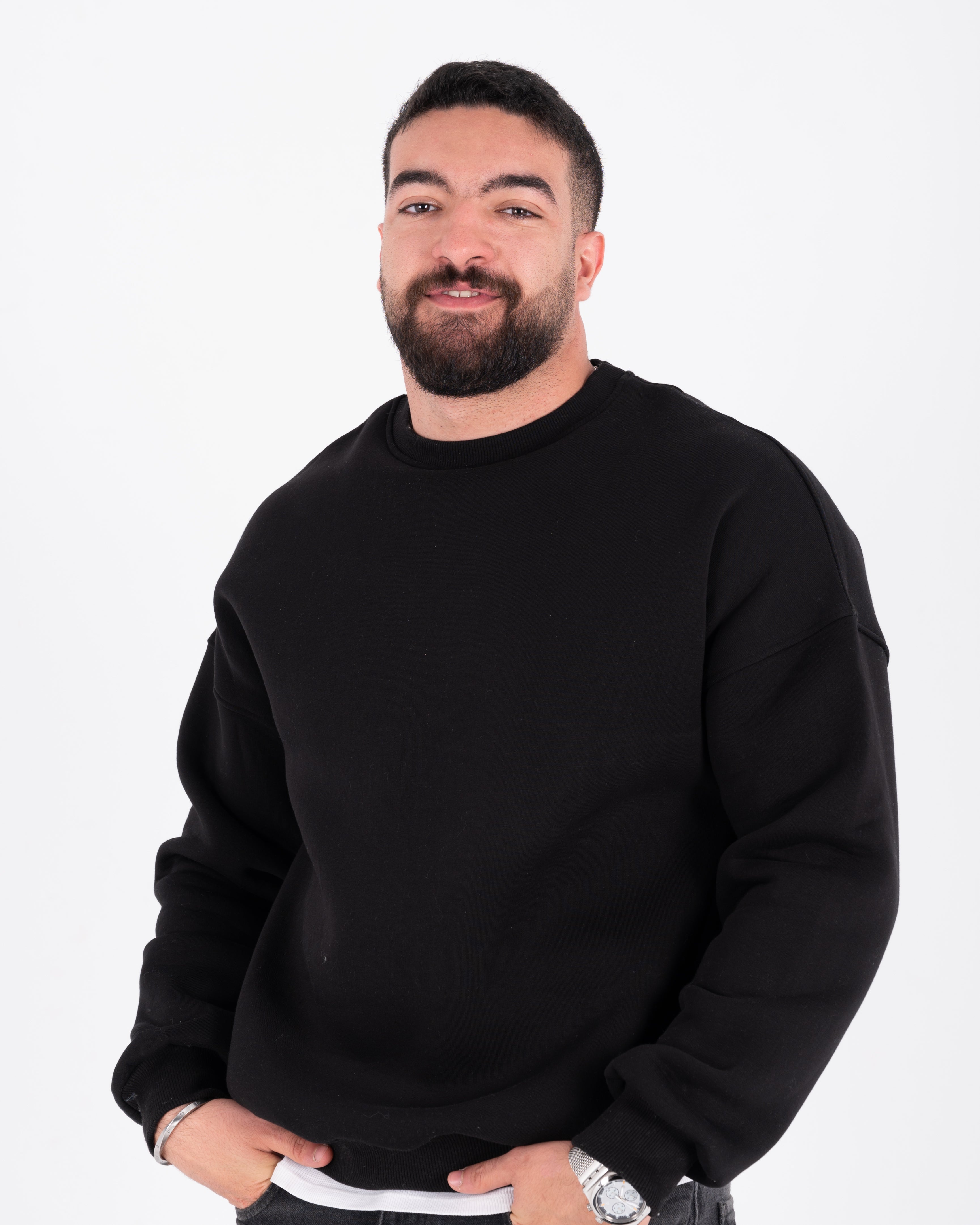 Black Oversized Crew neck