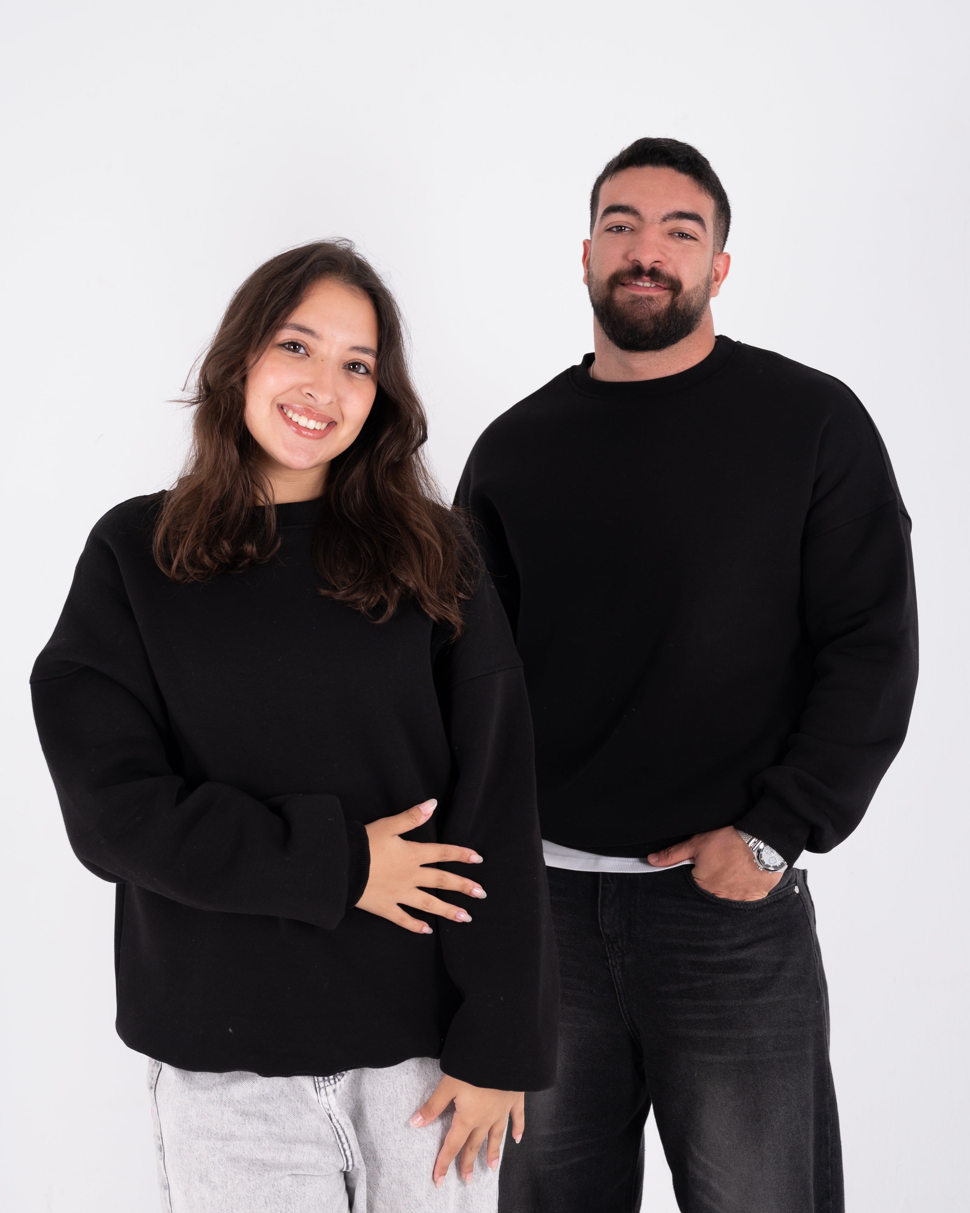 Black Oversized Crew neck