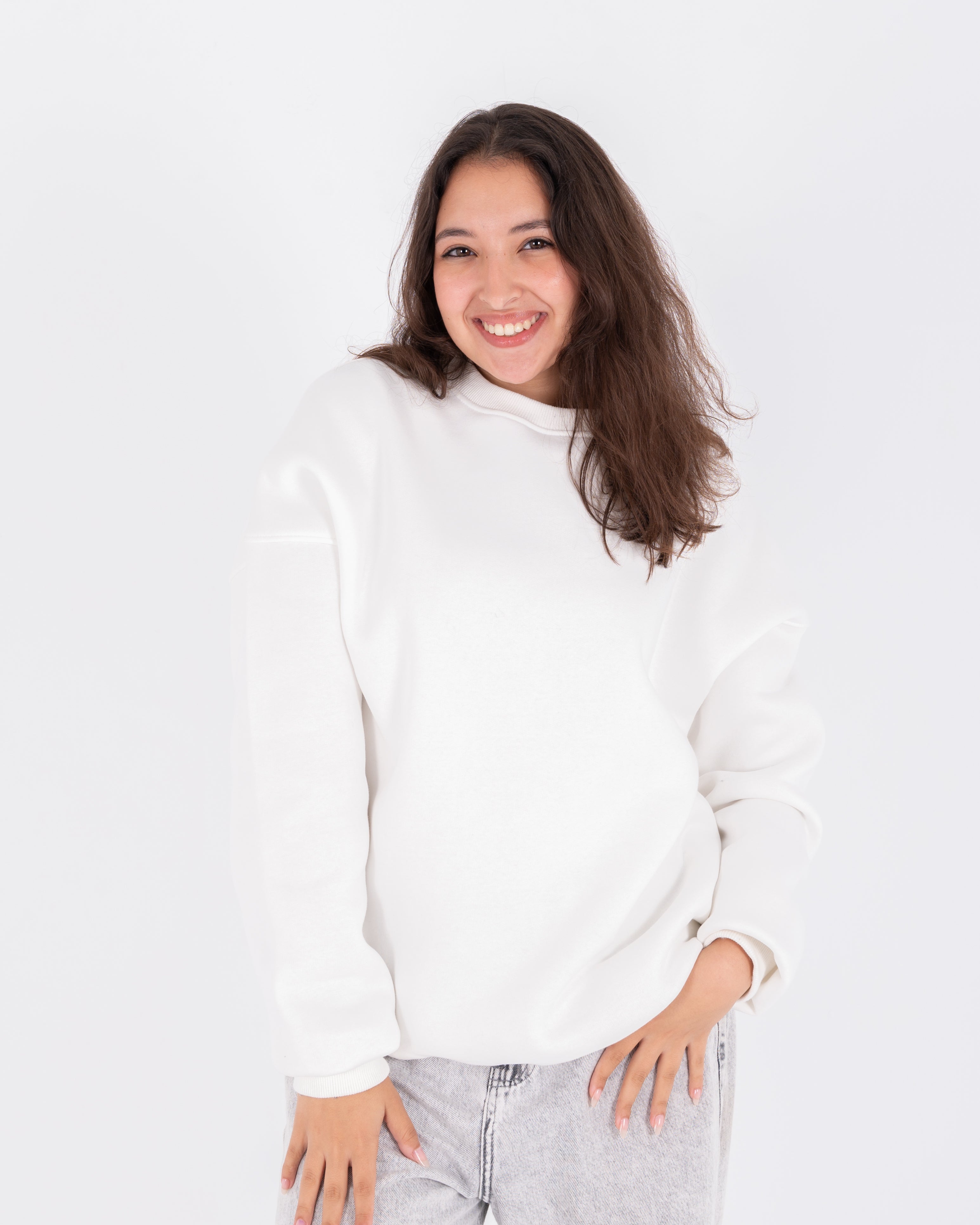White Oversized Crew neck