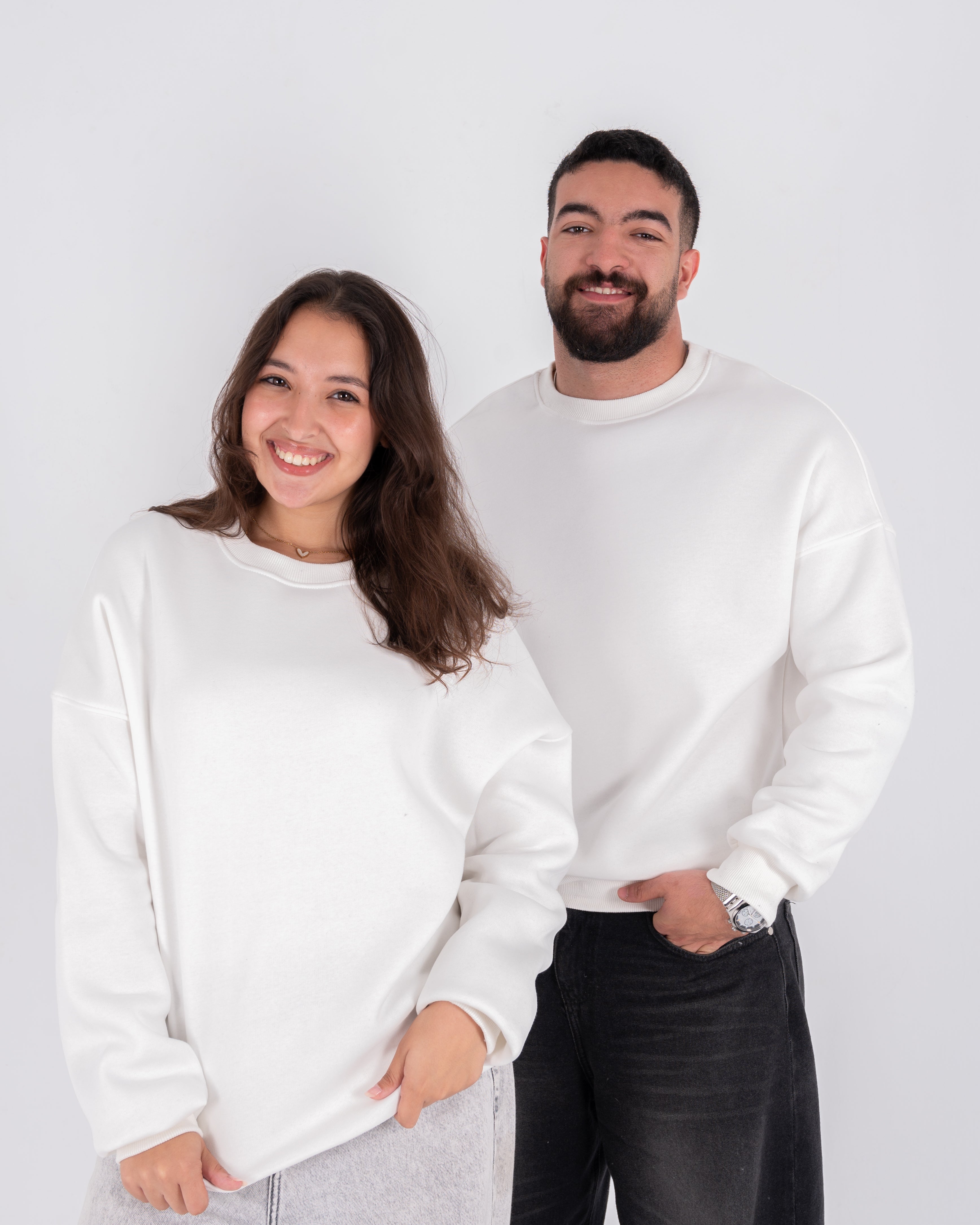 White Oversized Crew neck